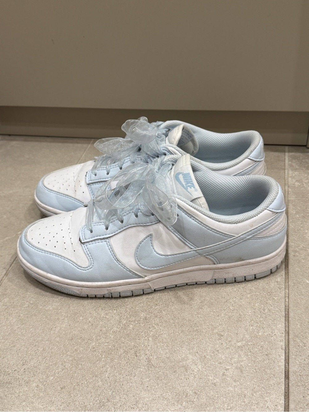 Nike Women’s Low-Top Dinks in Light Blue and White